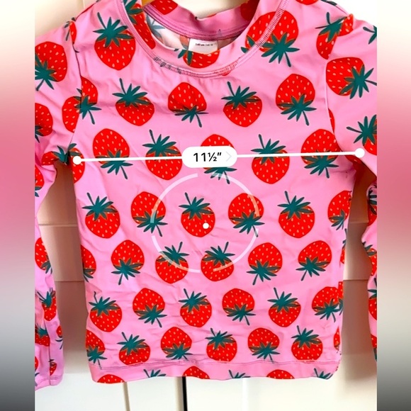 Hannah Anderson girls strawberry rash guard long sleeve swim top size 10 - Picture 4 of 6
